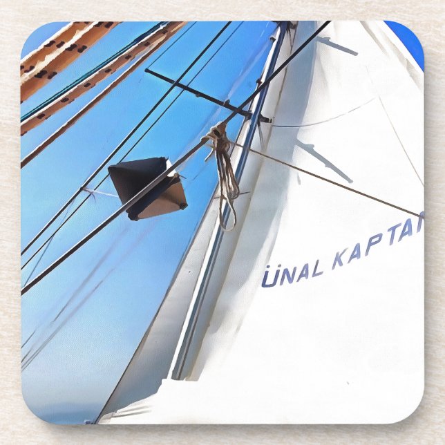 The Realist Adjusts The Sails Nautical Art Coaster (Front)