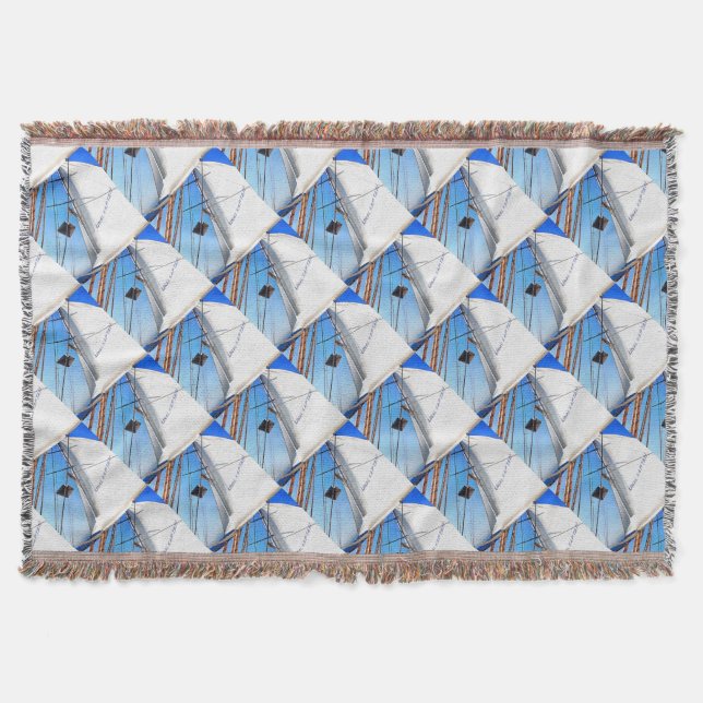 The Realist Adjusts The Sails Nautical Art Throw Blanket (Front)