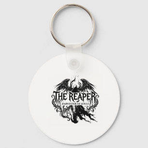 The Reaper Gothic Typography & Dark Angel Art Keychain