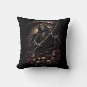 The Reaper’s Hourglass Throw Pillow