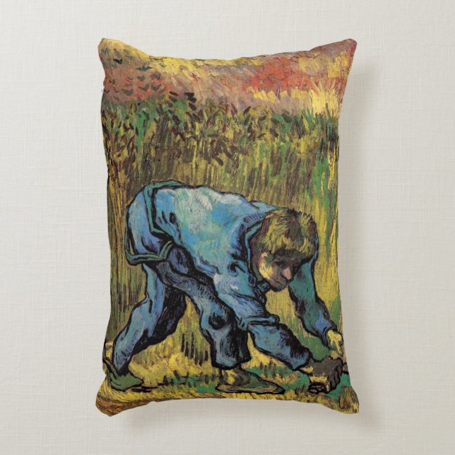 The Reaper with Sickle by Vincent van Gogh Accent Pillow (Front(Vertical))