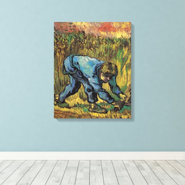 The Reaper with Sickle by Vincent van Gogh Canvas Print (Insitu(Wood Floor))