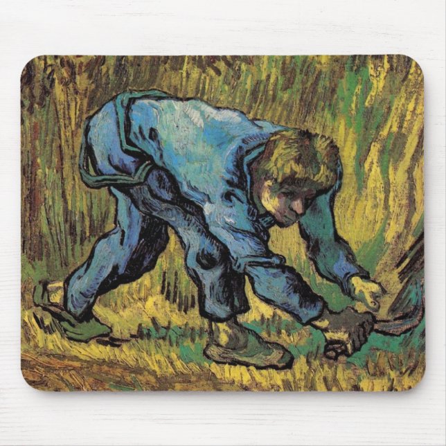 The Reaper with Sickle by Vincent van Gogh Mouse Pad (Front)