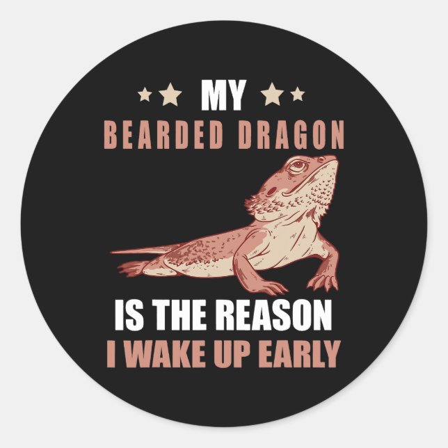 The Reason Bearded Dragon Pet Reptile Lover Tiny D Classic Round Sticker (Front)