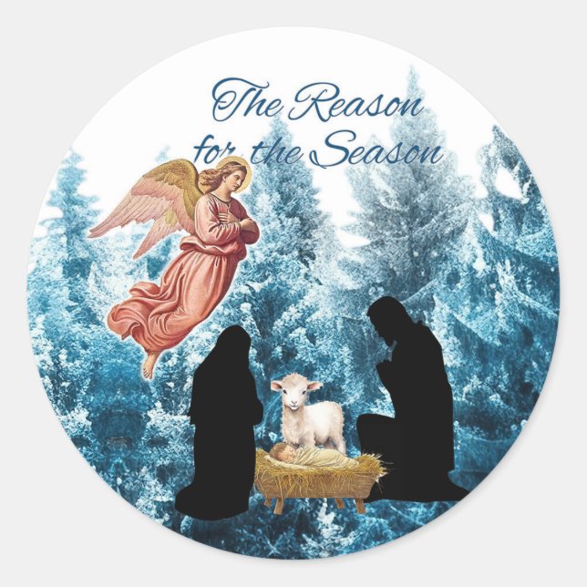 The Reason for the Season - Jesus Classic Round Sticker (Front)