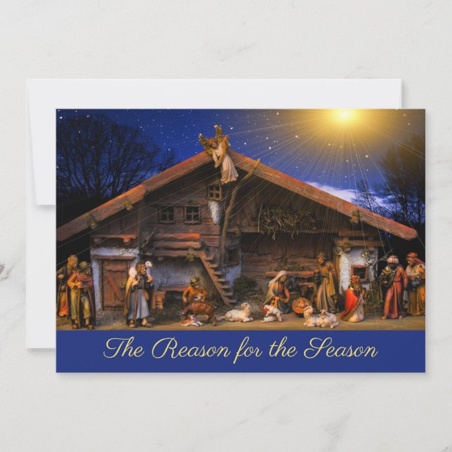 The Reason for the Season Nativity Scene Holiday C Card (Front)