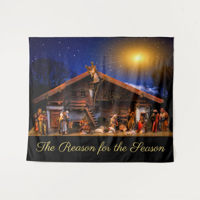 The Reason for the Season Nativity Scene Tapestry (Front (Horizontal))