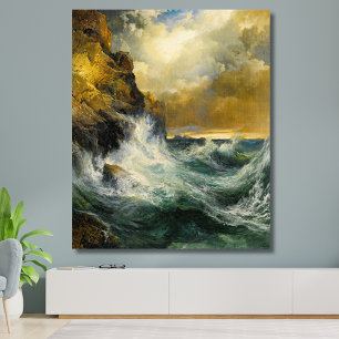 The Receding Wave by Moran, 1909 Canvas Print