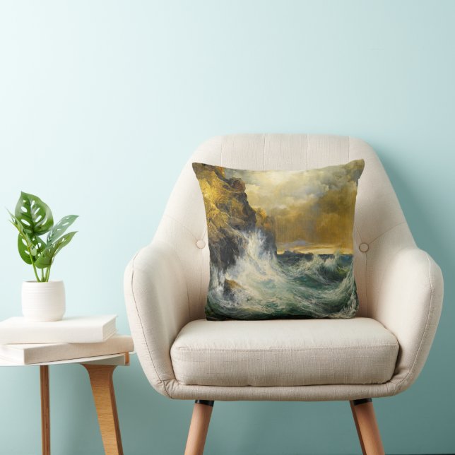 The Receding Wave by Moran, 1909 Throw Pillow (Chair)