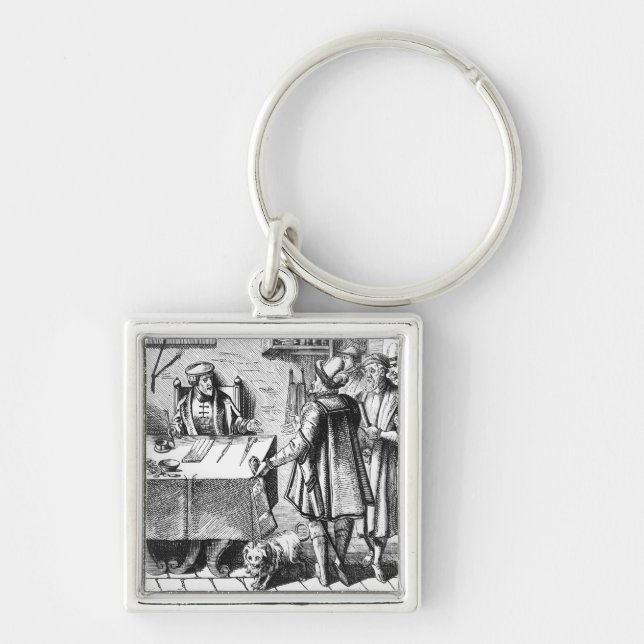 The Receiver of Taxes, after a woodcut in 'Praxis Keychain (Front)