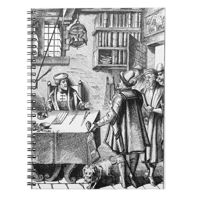 The Receiver of Taxes, after a woodcut in 'Praxis Notebook (Front)