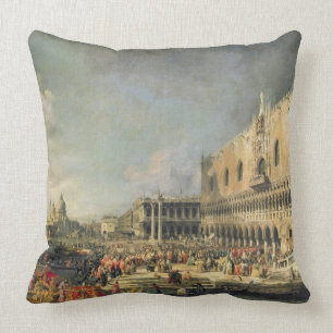 The Reception of the French Ambassador in Venice, Throw Pillow