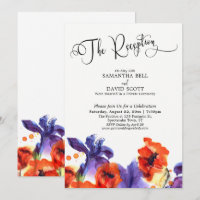 "The Reception" Typography Red Poppies Purple Iris