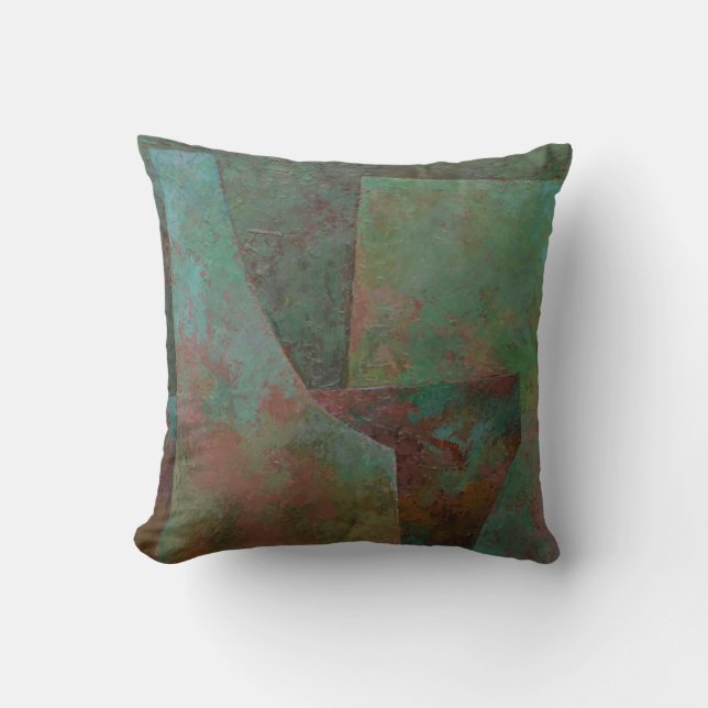 The Red and The Green Throw Pillow (Front)