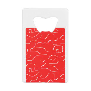 The red and white pattern. credit card bottle opener
