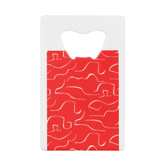 The red and white pattern. credit card bottle opener