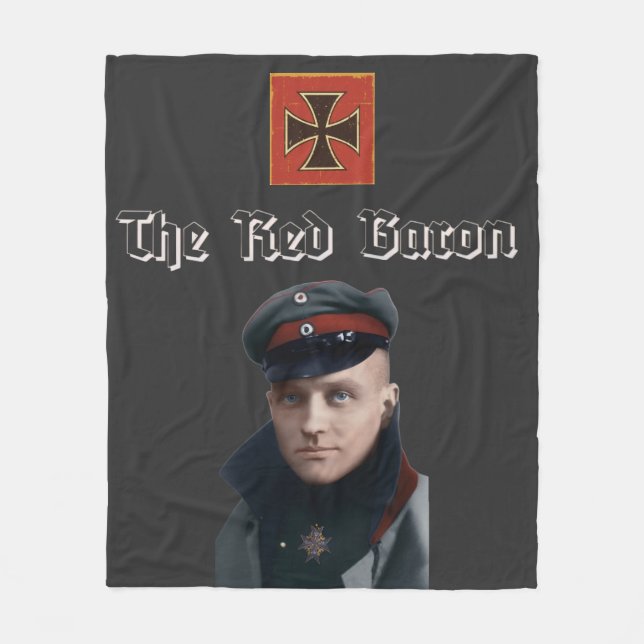 The Red Baron WWI Fleece Blanket (Front)