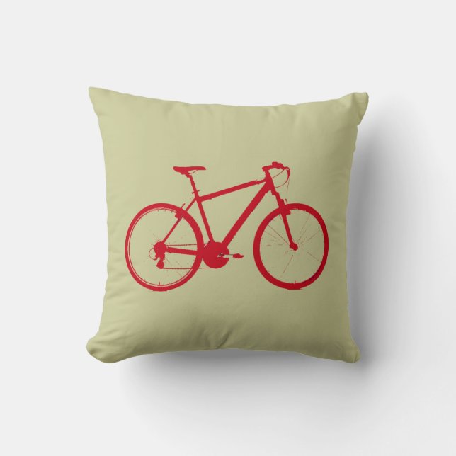 the red bike throw pillow (Front)