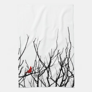The Red Bird by Leslie Peppers Kitchen Towel