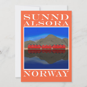 The Red Boat Houses Sunndalsøra Norway Thank You Card