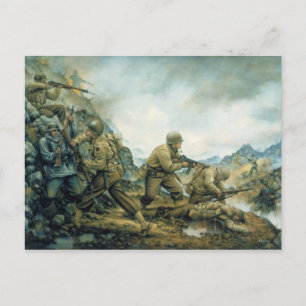 The Red Bull in the Winter Line by Donna Neary Postcard