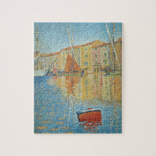 The Red Buoy by Paul Signac, Vintage Pointillism Jigsaw Puzzle