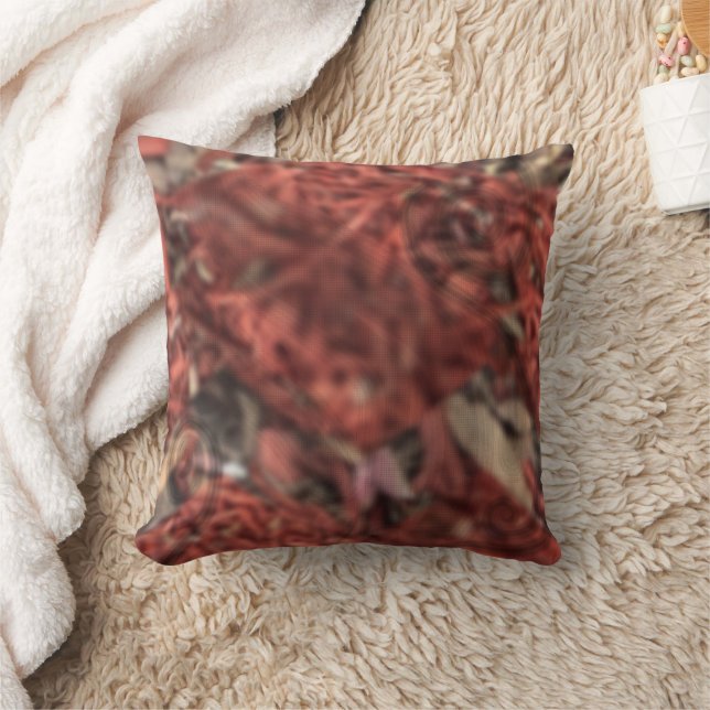 The Red Bush Throw Pillow (Blanket)