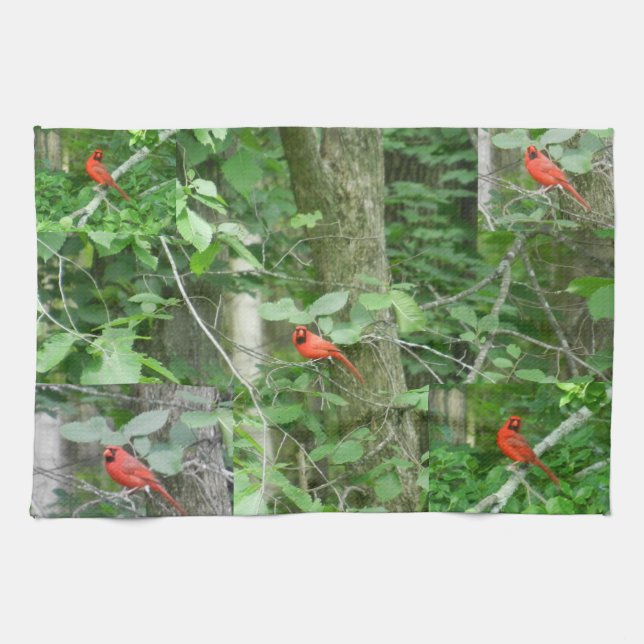 THE RED CARDINAL hand towel (Horizontal)