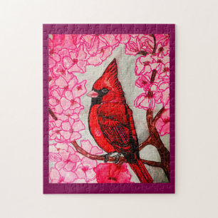 THE RED CARDINAL  JIGSAW PUZZLE