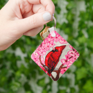 THE RED CARDINAL  KEYCHAIN