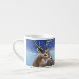 The red deer (Cervus elaphus) in Winter Espresso Cup