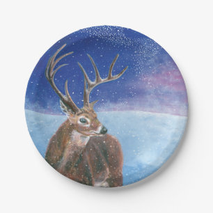 The red deer (Cervus elaphus)  Paper Plate