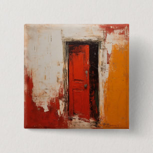 The Red Door 2 Inch Square Button