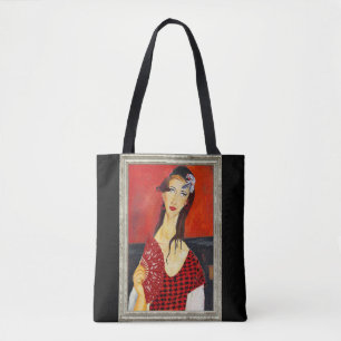 The Red Fan (based on Modigliani's painting) Tote Bag