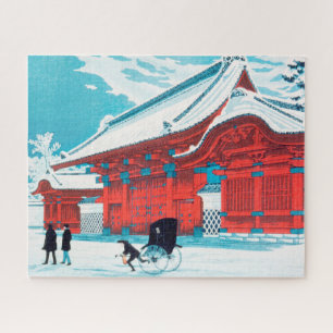 The Red Gate of Hongo in Snow by Hiroaki Takahashi Jigsaw Puzzle