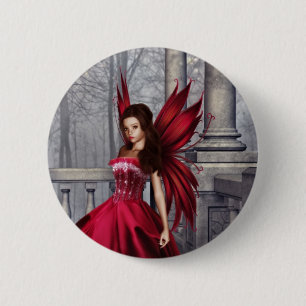 The Red Glamour Fairy 2 Inch Round Button