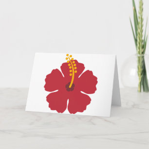 The Red Hibiscus Flower Card