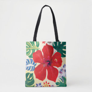 The red hibiscus Tropical tote bag