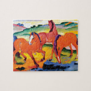 The Red Horses by Franz Marc Jigsaw Puzzle