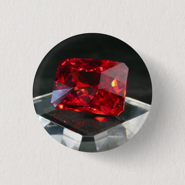 The Red Jack Ruby 1 Inch Round Button (Front)