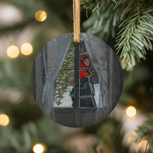 The Red Kerchief   Claude Monet Ceramic Ornament
