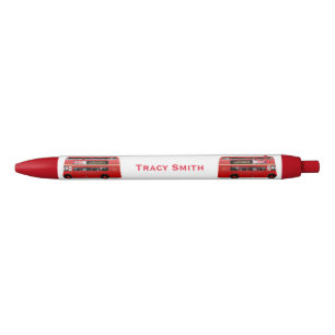 The Red London Double Decker Bus Black Ink Pen