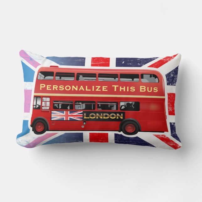 The Red London Double Decker Bus Lumbar Pillow (Front)