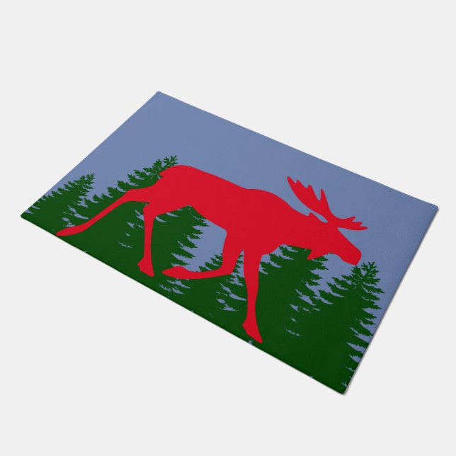 The Red Moose Doormat (Angled)