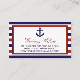 The Red & Navy Nautical Anchor Wedding Collection Enclosure Card