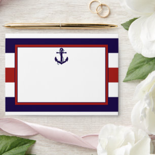 The Red & Navy Nautical Anchor Wedding Collection Envelope