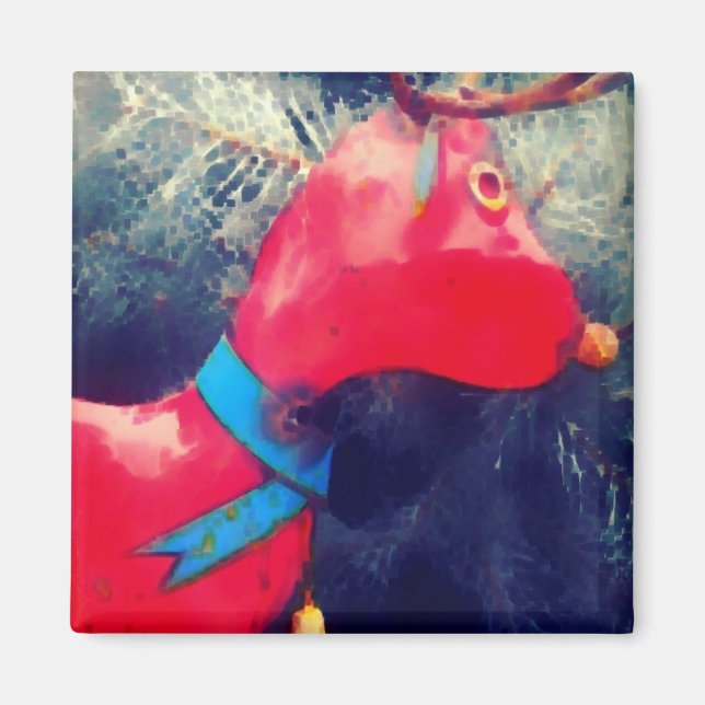 The Red Reindeer Magnet (Front)
