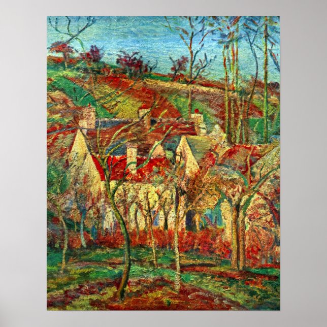 The red roofs by Camille Pissarro Poster (Front)
