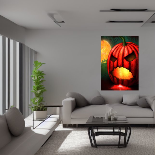 The red Scary Pumpkin | AI Art Poster (Creator Uploaded)