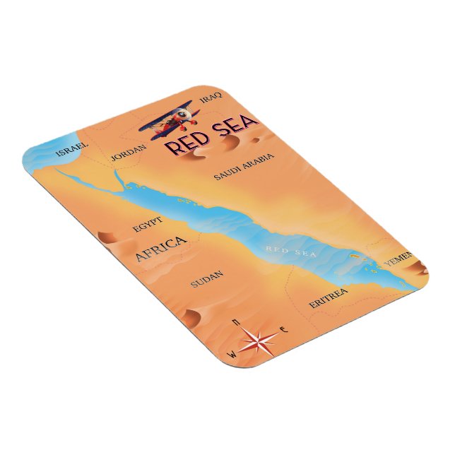 The Red Sea Travel Map Magnet (Right Side)